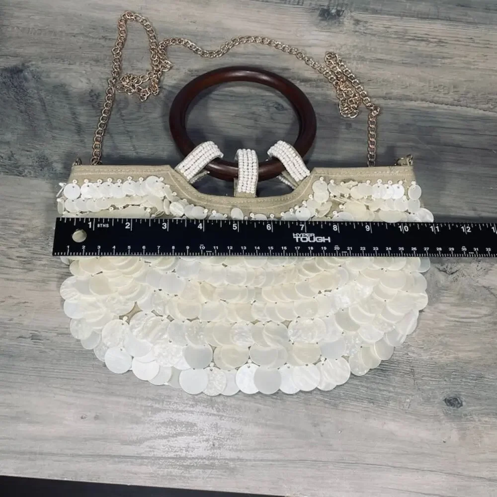 Beaded Shell Purse Summer Beach Tote Bag Seashell Clutch Handbag Luxury Evening